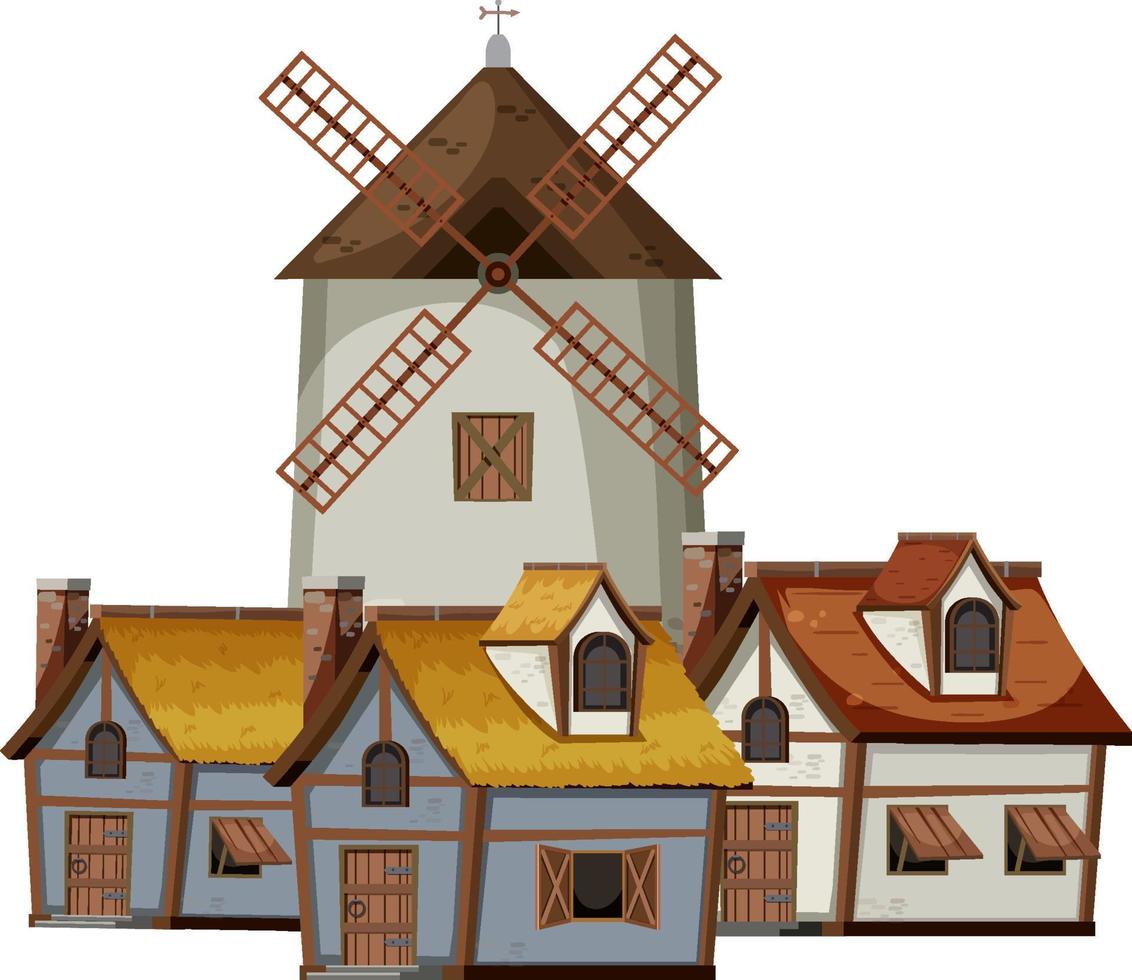 edifício histórico medieval em estilo cartoon vetor