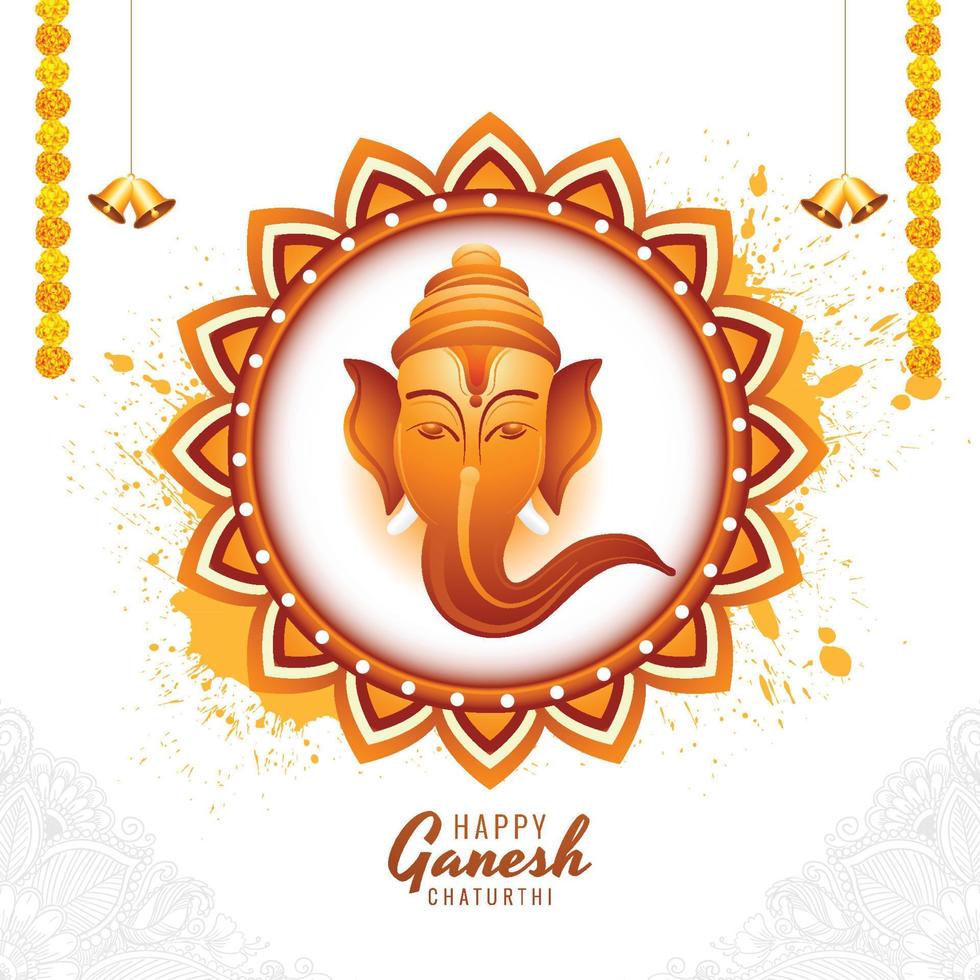 ilustração de deus ganesha para fundo de cartão feliz ganesh chaturthi vetor