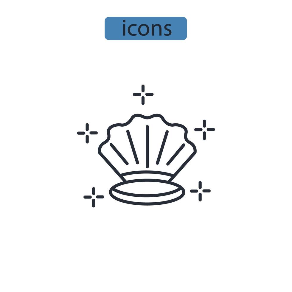 ícones de shell símbolo elementos vetoriais para infográfico web vetor