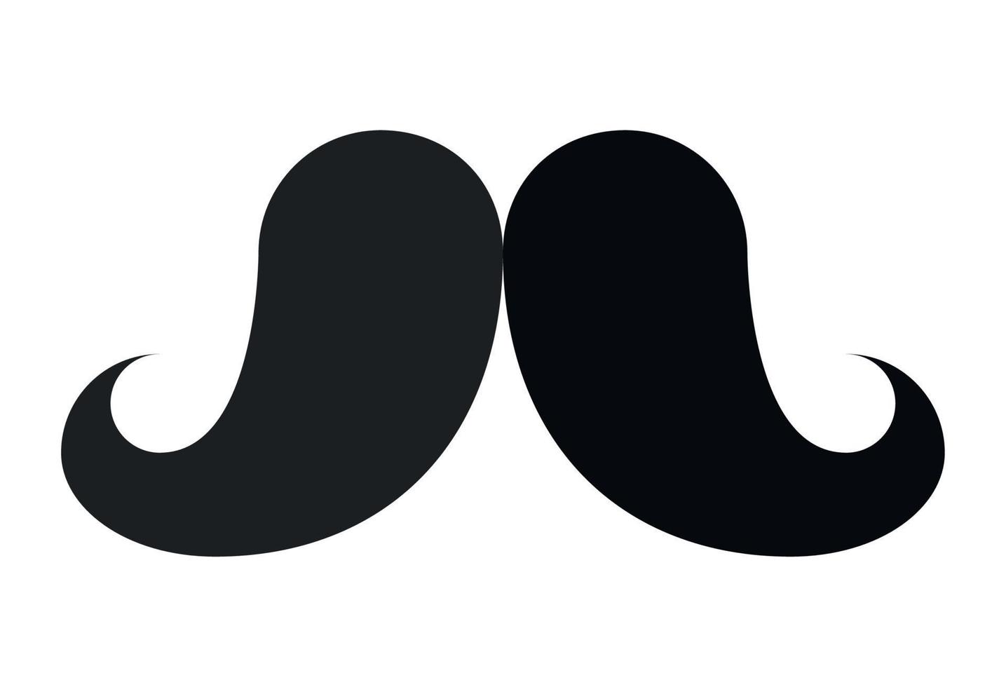 silhueta preta de bigode masculino vetor