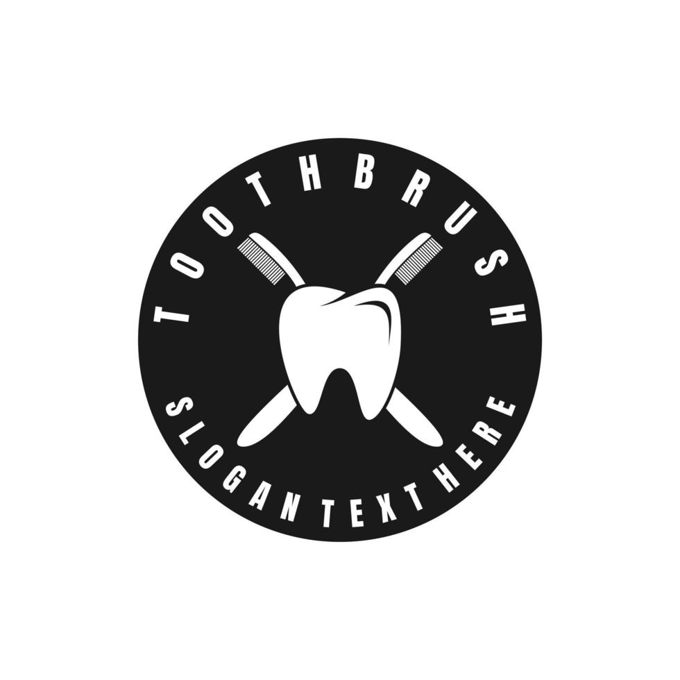 vetor de design de ícone de logotipo de escova de dentes