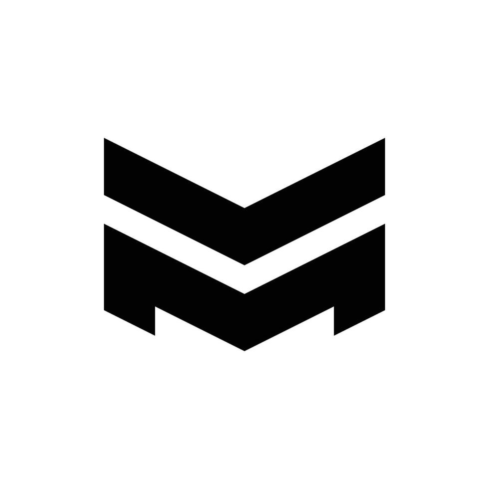 design de logotipo de monograma de letra moderna mv ou vm vetor