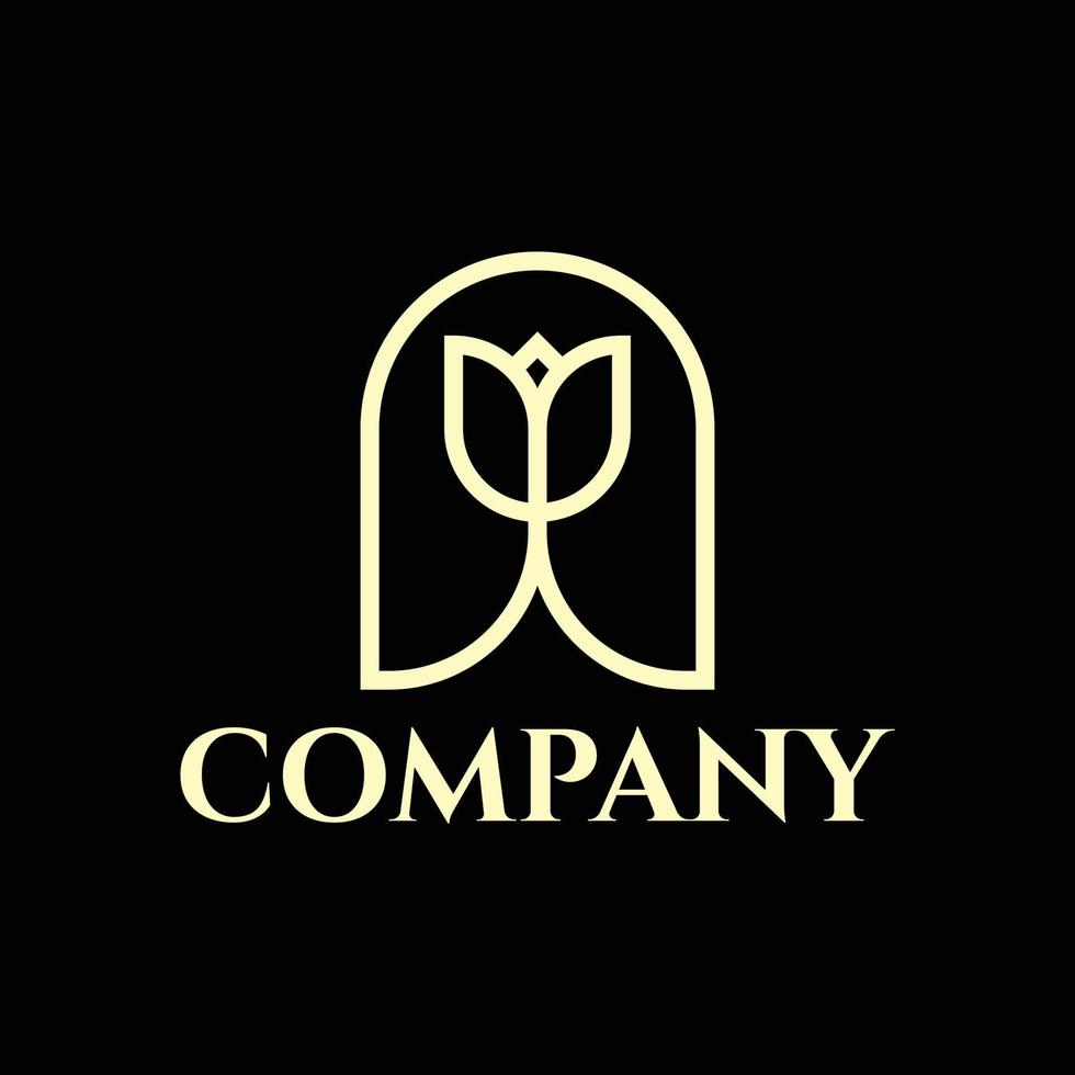 design de logotipo de flor de luxo e elegante vetor