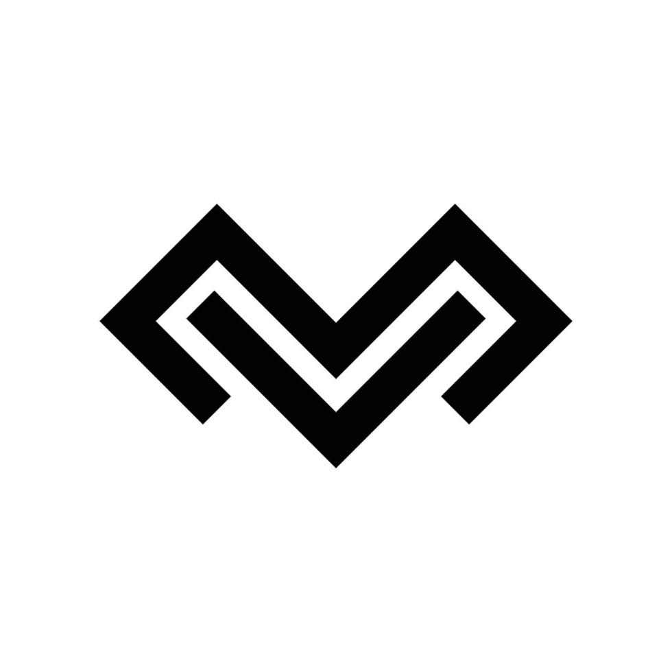 design de logotipo de monograma de letra moderna mv ou vm vetor