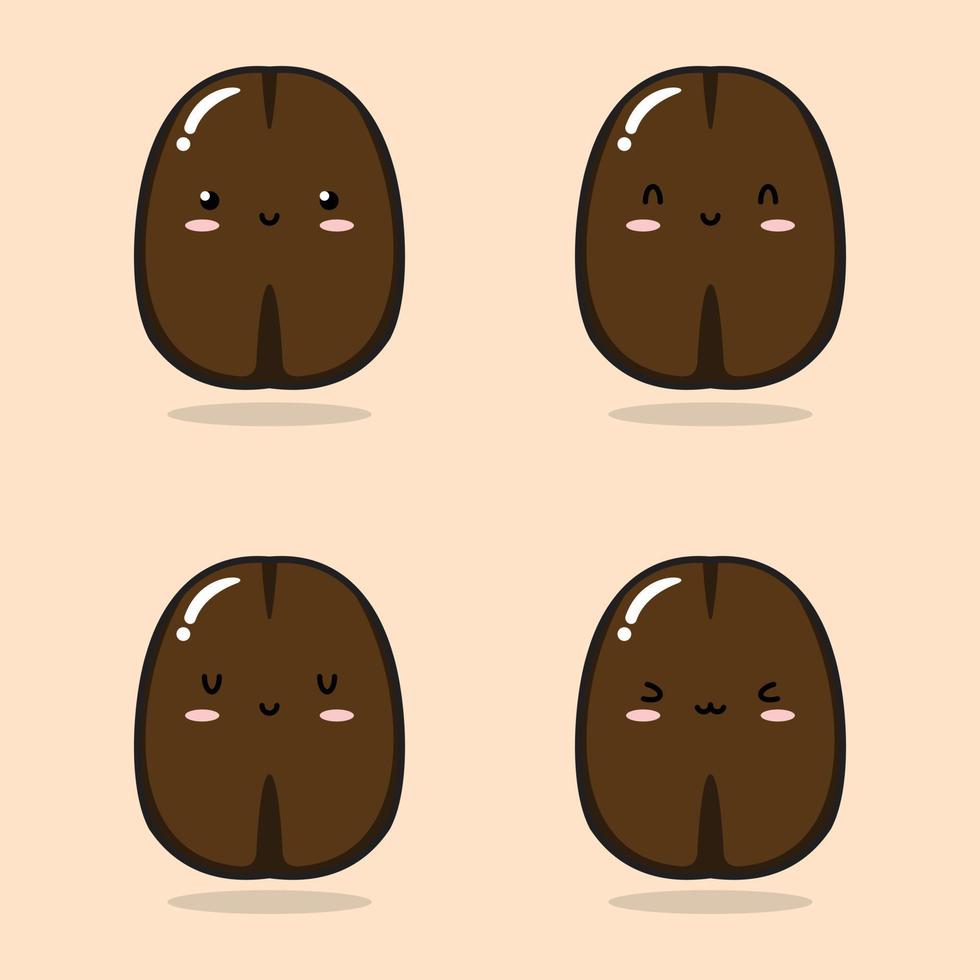 ilustração vetorial de emoji de grãos de café vetor