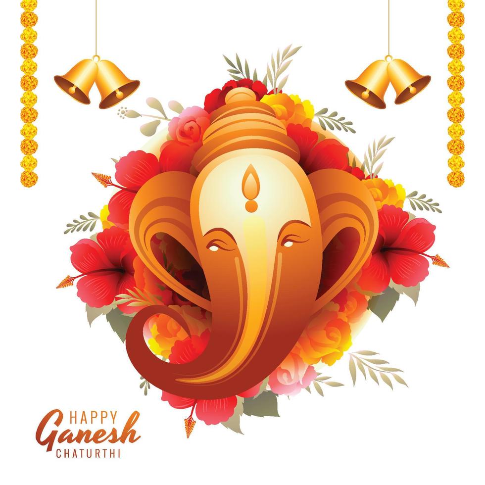 feliz ganesh chaturthi festival da índia fundo de cartão vetor