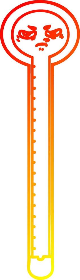 termômetro de desenho de linha de gradiente quente vetor