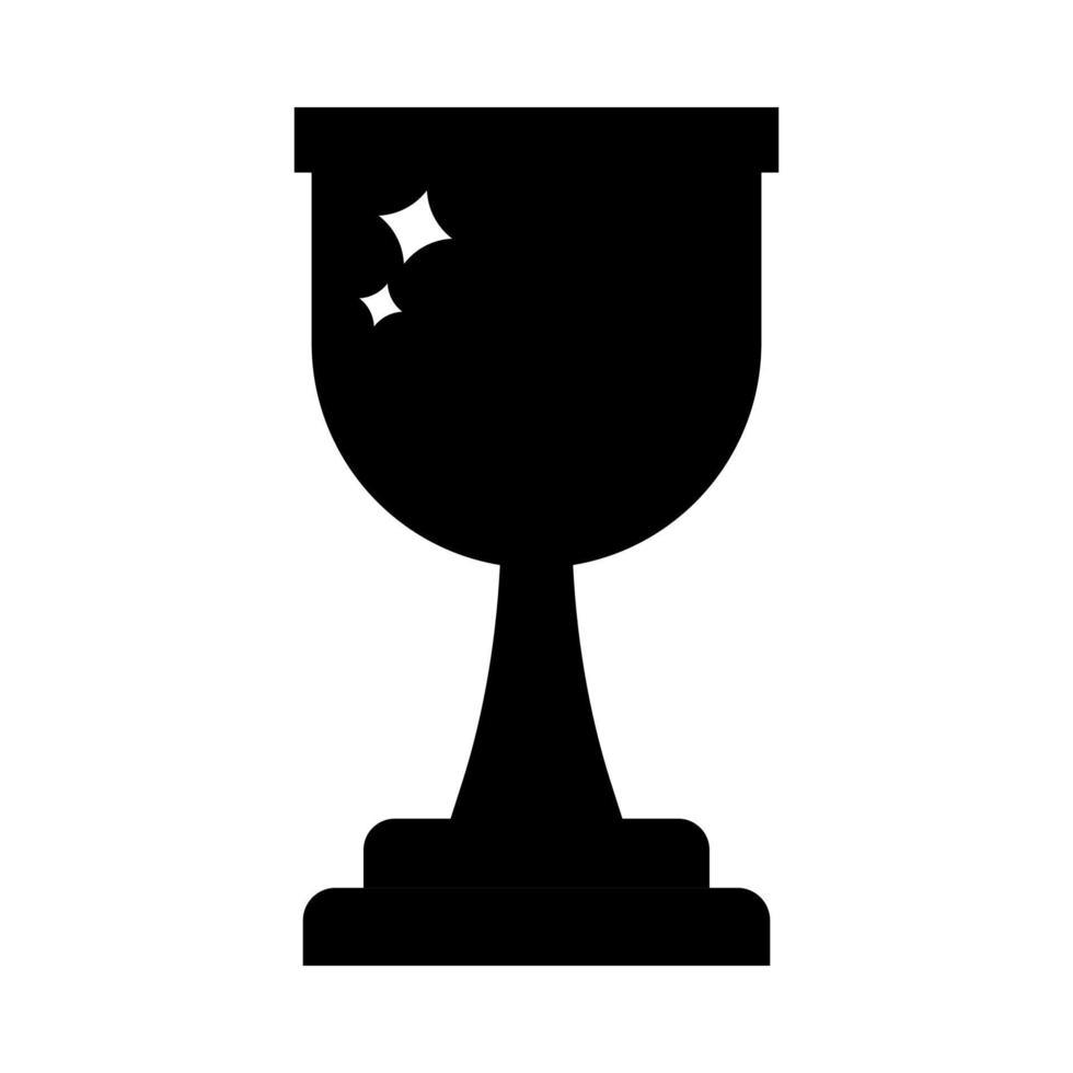 ícone do copo do troféu do vencedor do vetor. silhueta negra de prêmio isolado no fundo branco. ilustração vetorial limpa e moderna para design, web. vetor