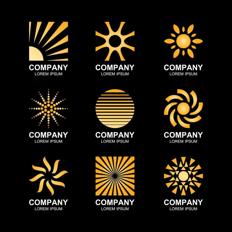 modelo de logotipo da empresa de conceito criativo de logotipo de sol vetor