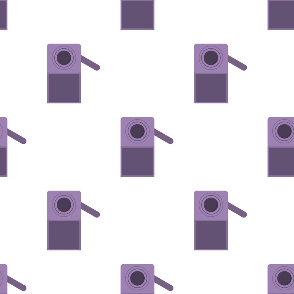 padrão sem emenda com apontador de lápis roxo sobre fundo branco. estilo de desenho animado. ilustração vetorial para design, web, papel de embrulho, tecido. vetor