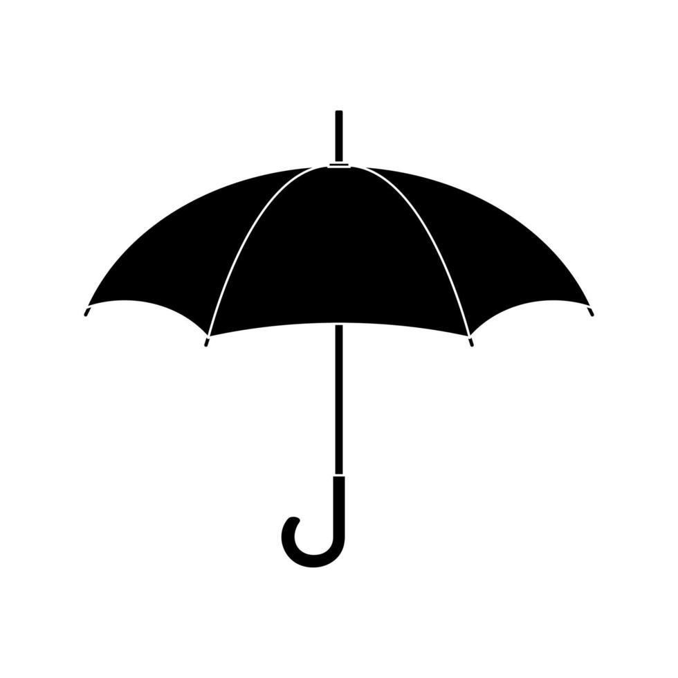 silhueta negra de guarda-chuva. segurança, conceito de proteção. ilustração vetorial limpa e moderna para design, web. vetor