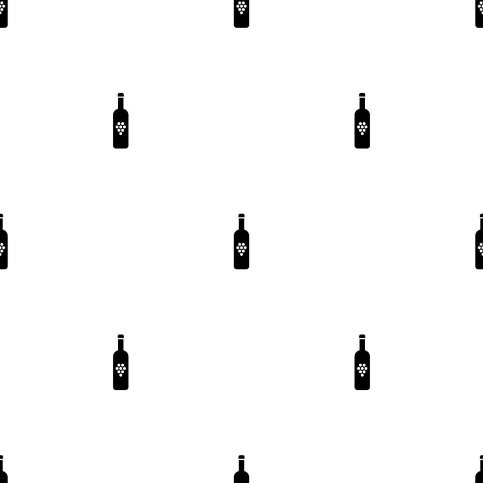 padrão sem emenda com garrafa de vinho em fundo branco. ilustração vetorial para design, web, papel de embrulho, tecido, papel de parede vetor