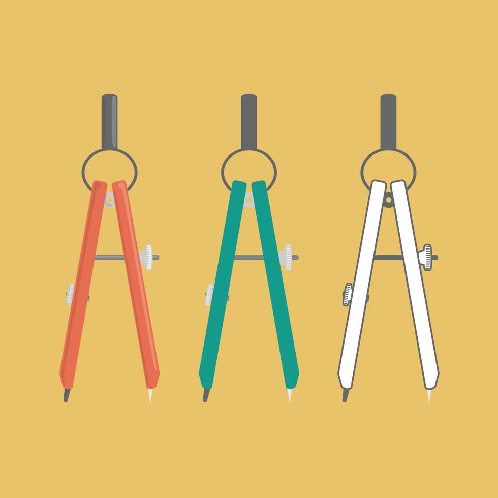 divisor compasso de calibre ferramenta matemática bússola ilustração vetorial vetor