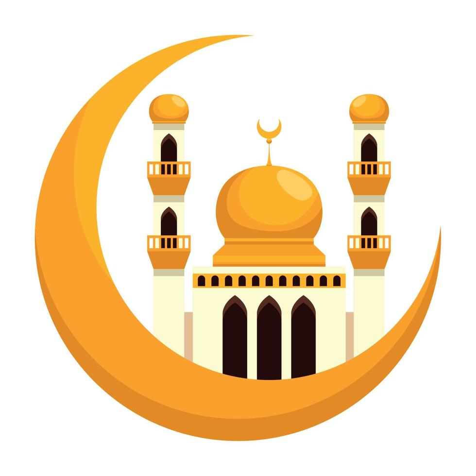 mesquita e lua crescente vetor