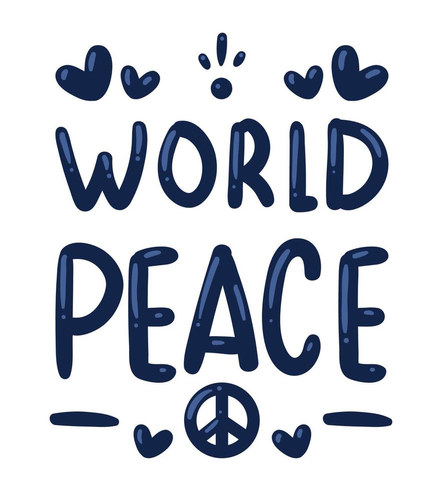 letras de paz mundial vetor
