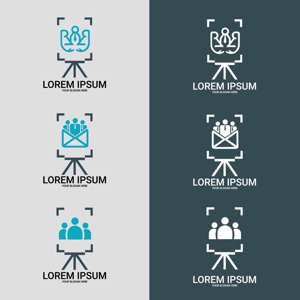 logotipo da comunidade pessoas trabalham em equipe e logotipo de vetor de negócios. adequado para logotipo da empresa, impressão, digital, ícone, aplicativos e outros fins de material de marketing. conjunto de logotipo da comunidade