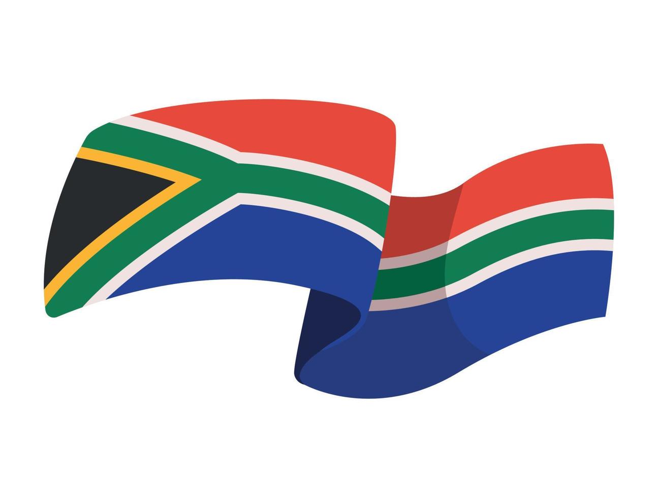 acenando a bandeira da áfrica do sul vetor