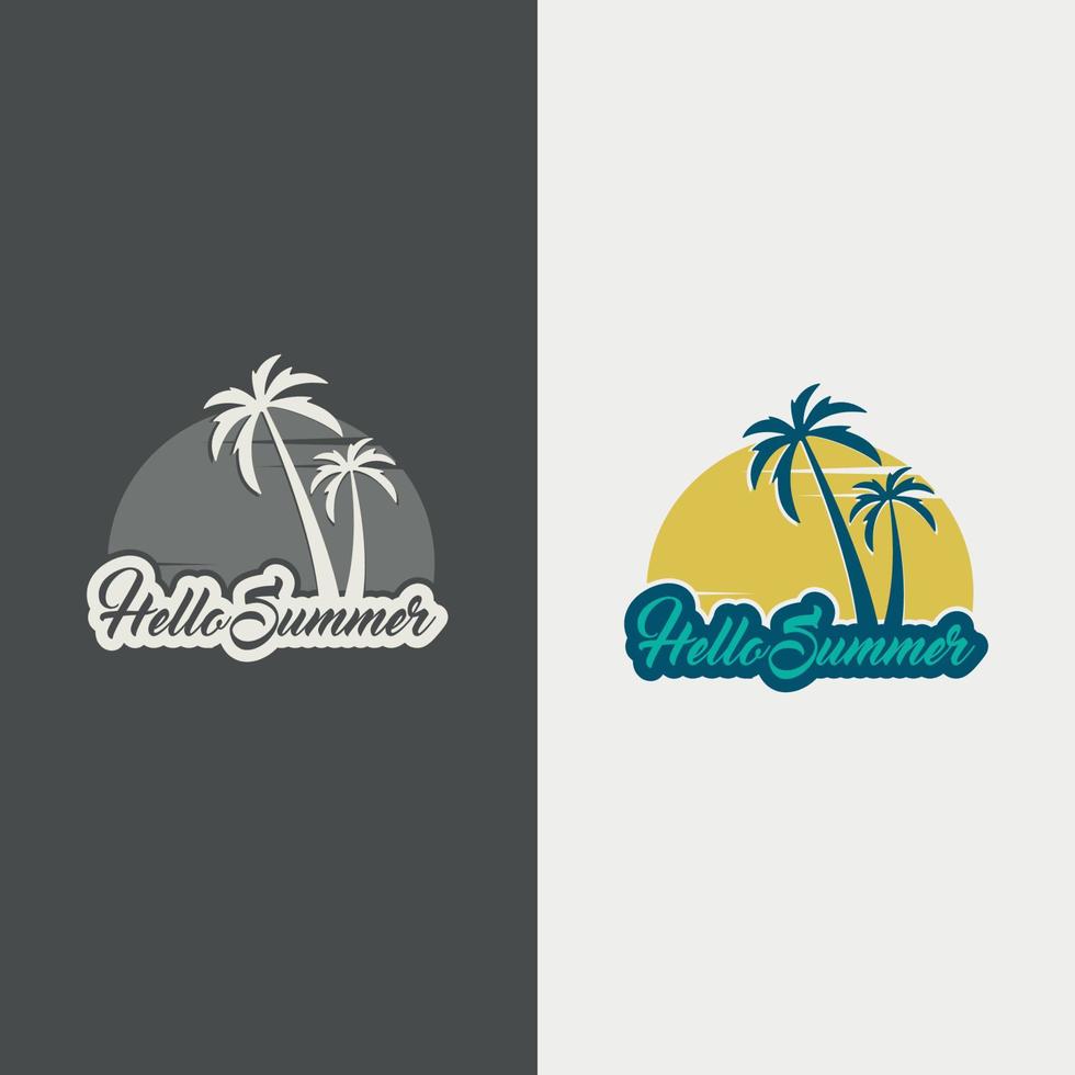 ilustração em vetor verão praia logotipo. elemento de design para pôster, cartão, banner, sinal, emblema. ilustração vetorial