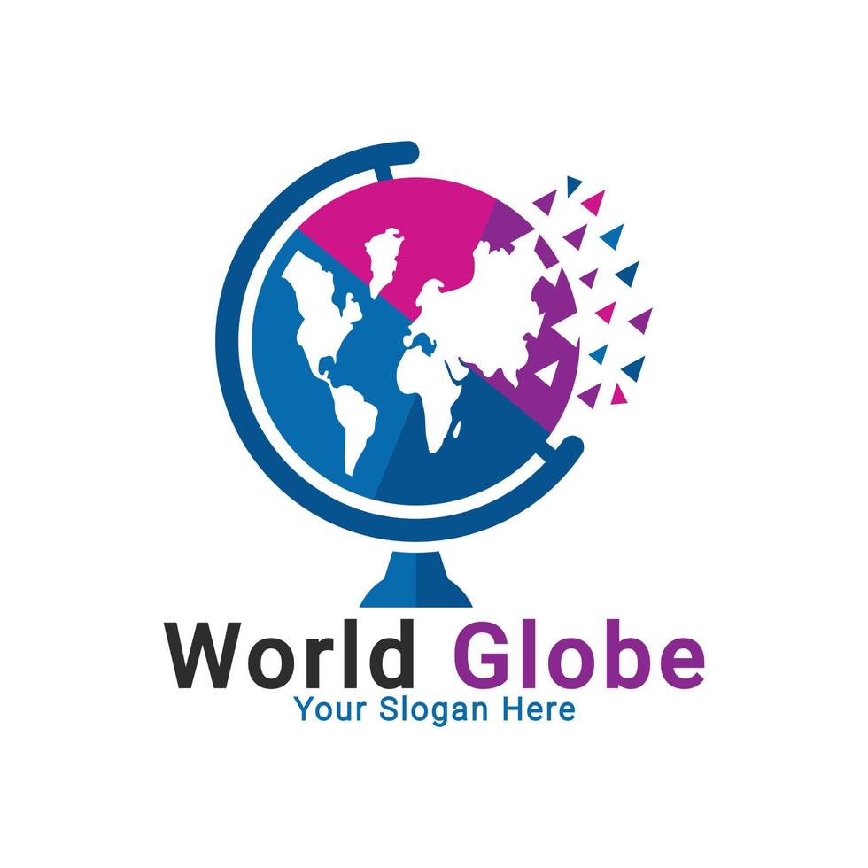 logotipo do globo, modelo de logotipo do globo do mundo vetor