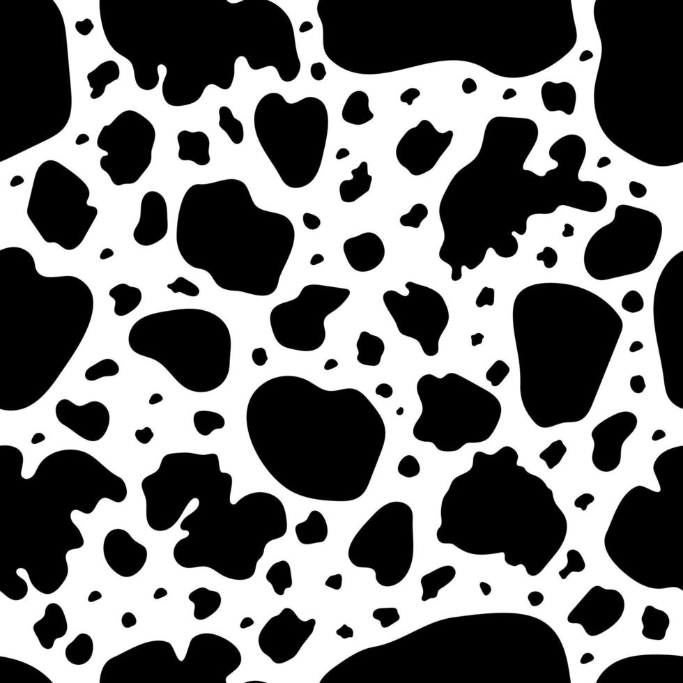 vetor vaca preta padrão de impressão animal seamless.less.