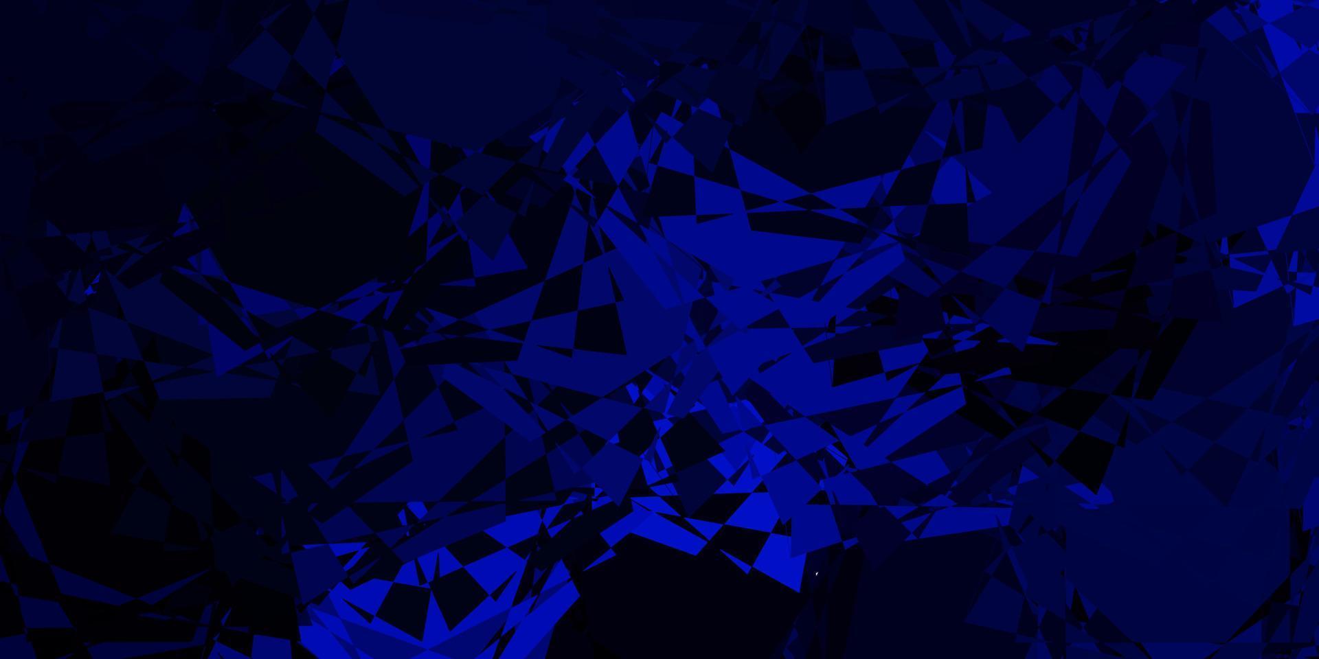layout de vetor de azul escuro com formas de triângulo.
