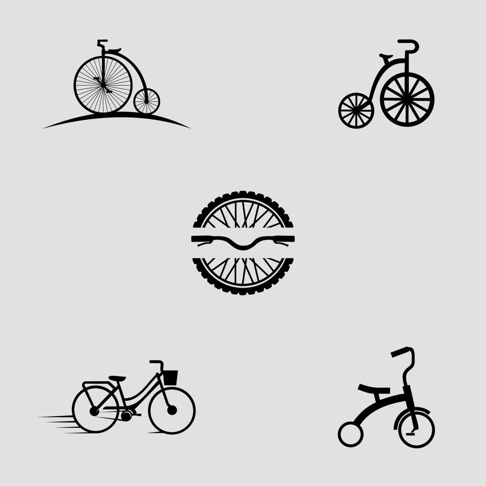 modelo de vetor de ícone de logotipo de bicicleta. adequado para logotipo da empresa, impressão, digital, ícone, aplicativos e outros fins de material de marketing. conjunto de logotipo de bicicleta.