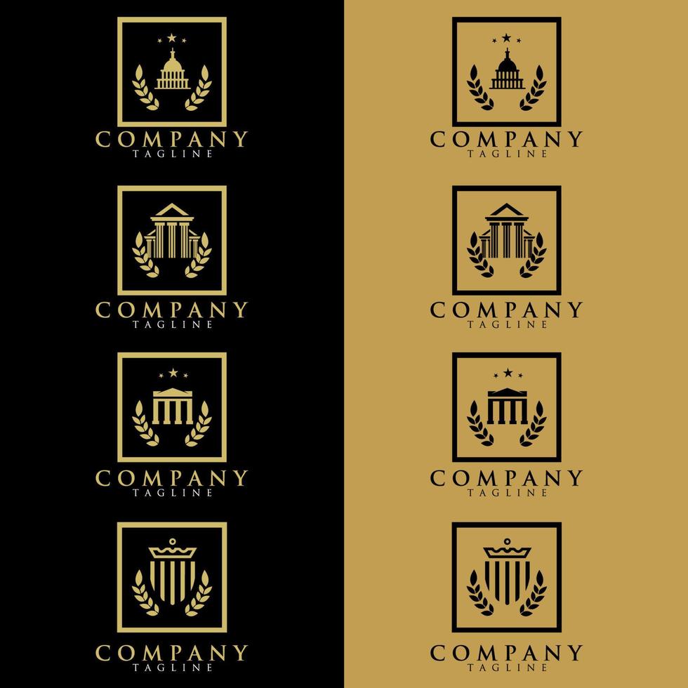 direito e logotipo do advogado. conjunto de vetores de rótulos vintage, modelos de logotipo e monograma