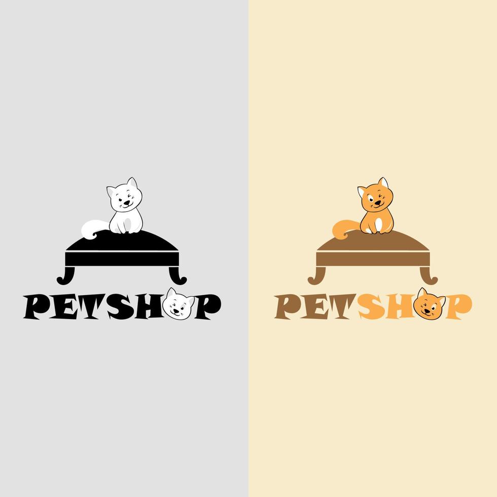 modelo de logotipo de loja de animais. elementos de design de etiquetas para pet shop, zoo shop, cuidados com animais de estimação e produtos para animais vetor