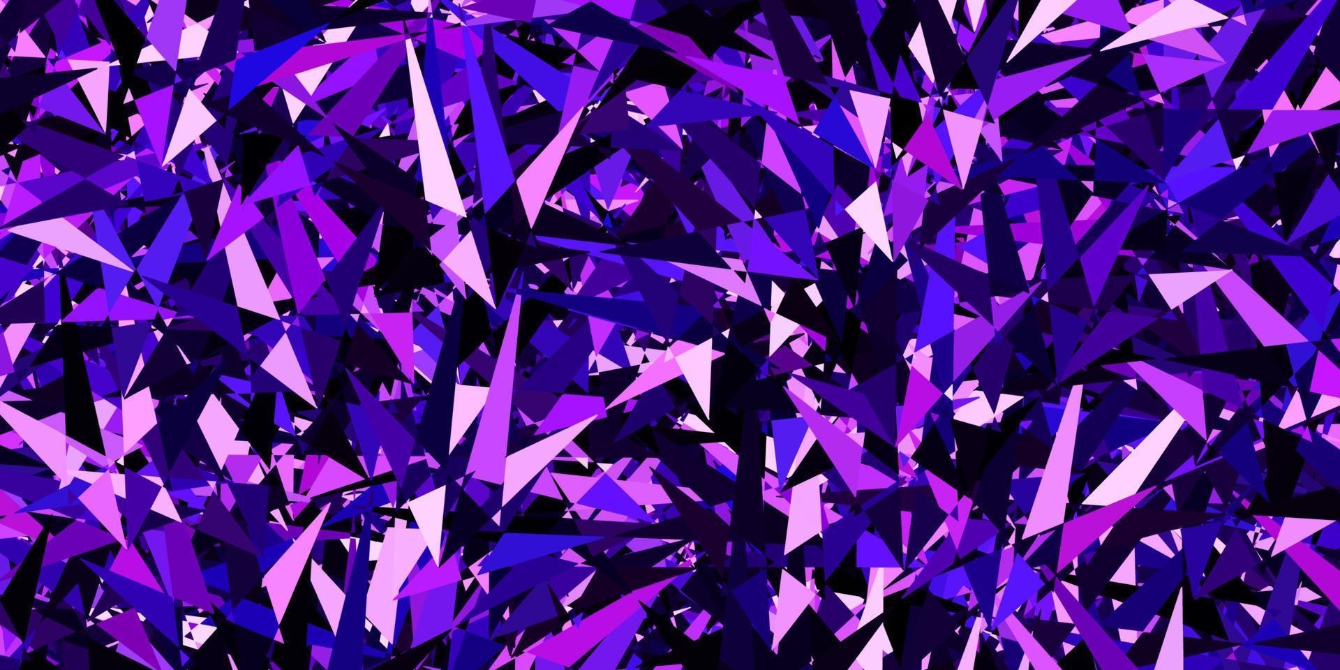 pano de fundo vector roxo, rosa escuro com linhas, triângulos.