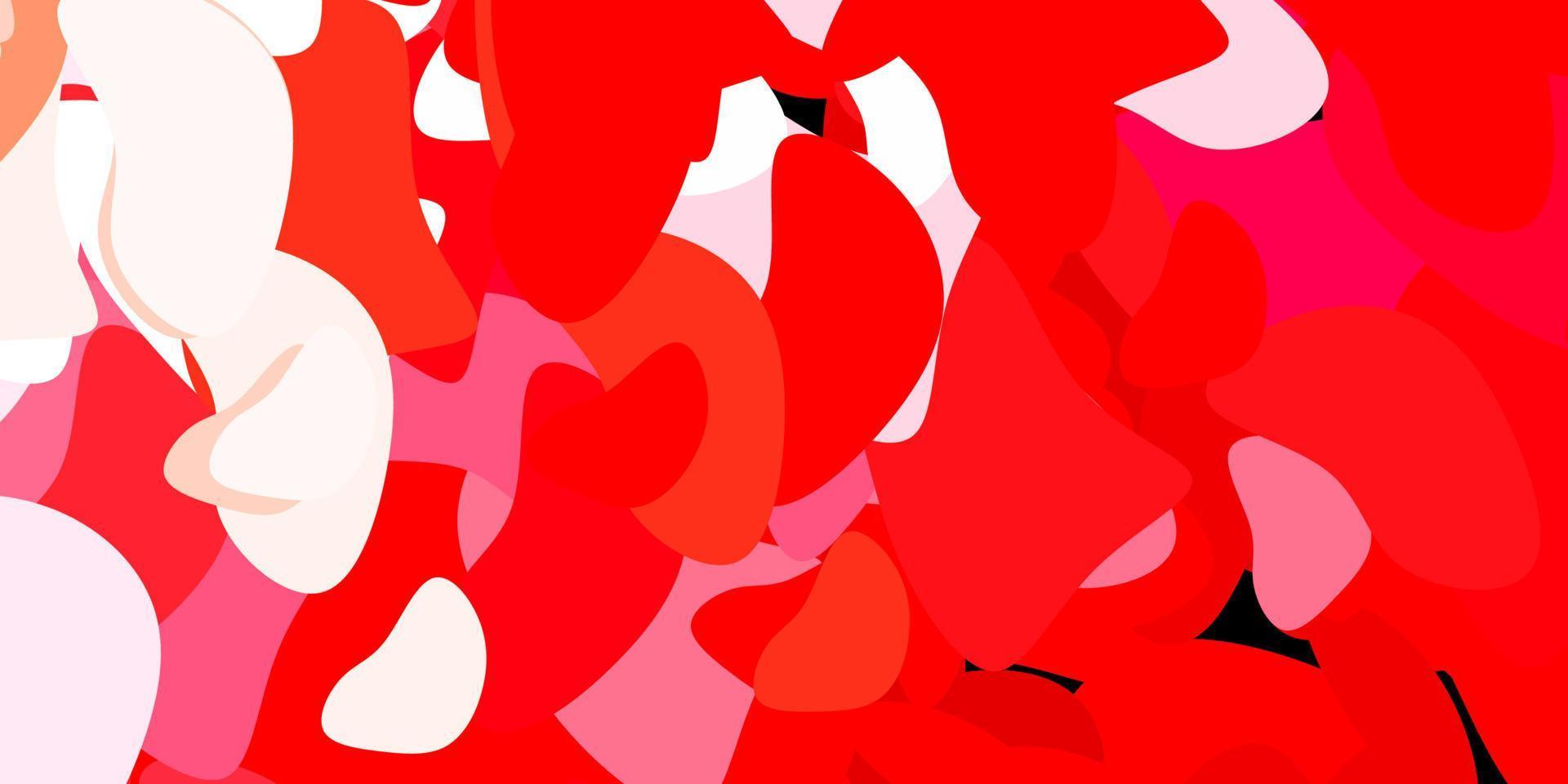 pano de fundo vector vermelho claro com formas caóticas.