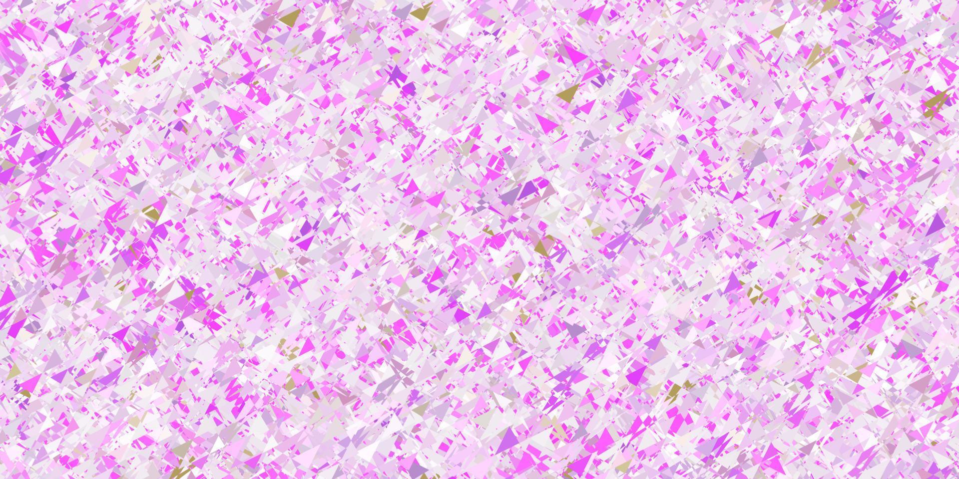 textura vector rosa claro, verde com triângulos aleatórios.