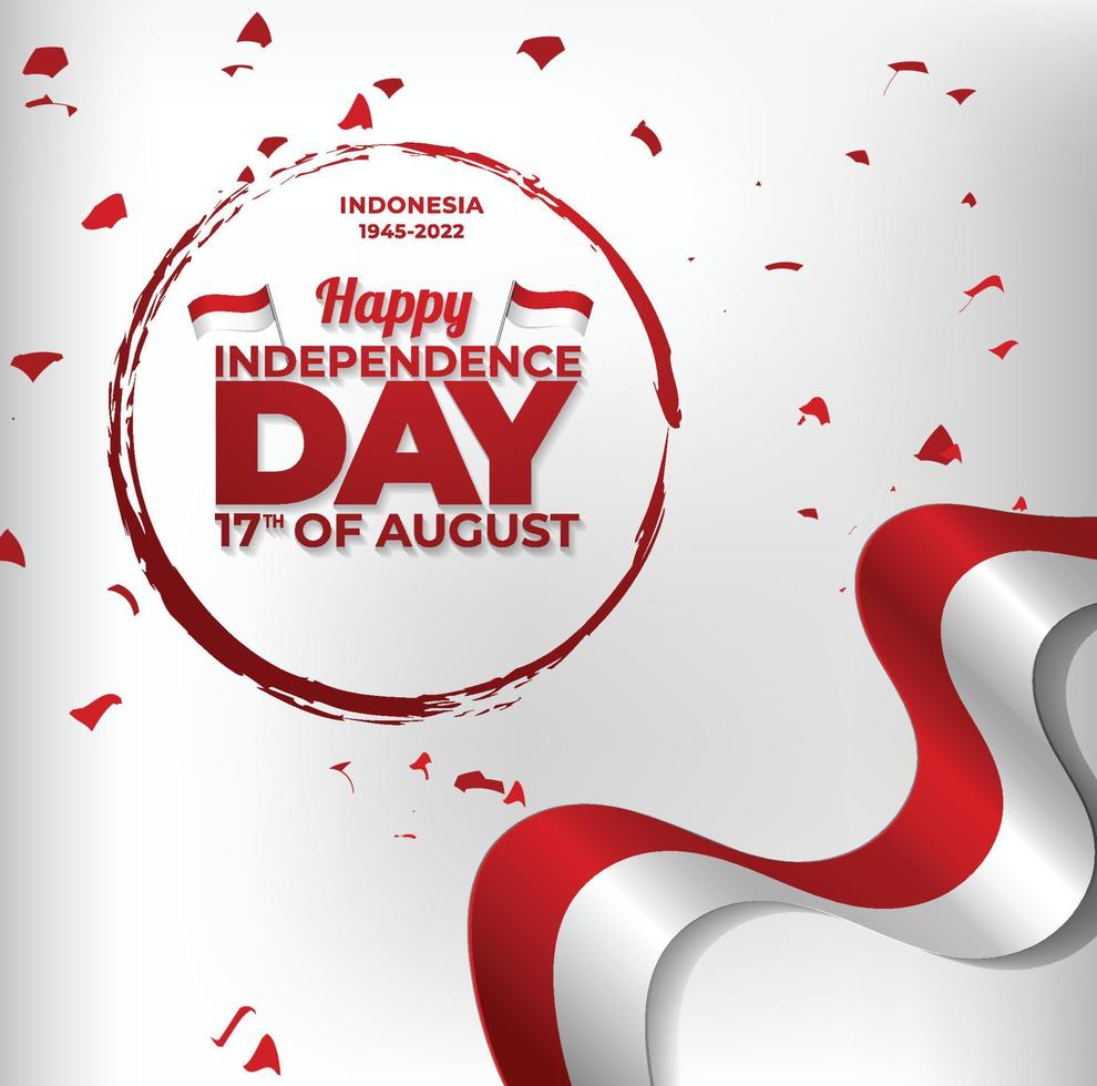banner comemorar fundo branco dia da independência da indonésia vetor