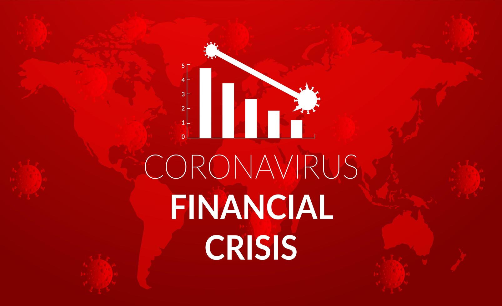 gráfico de crise de queda de coronavírus vermelho vetor