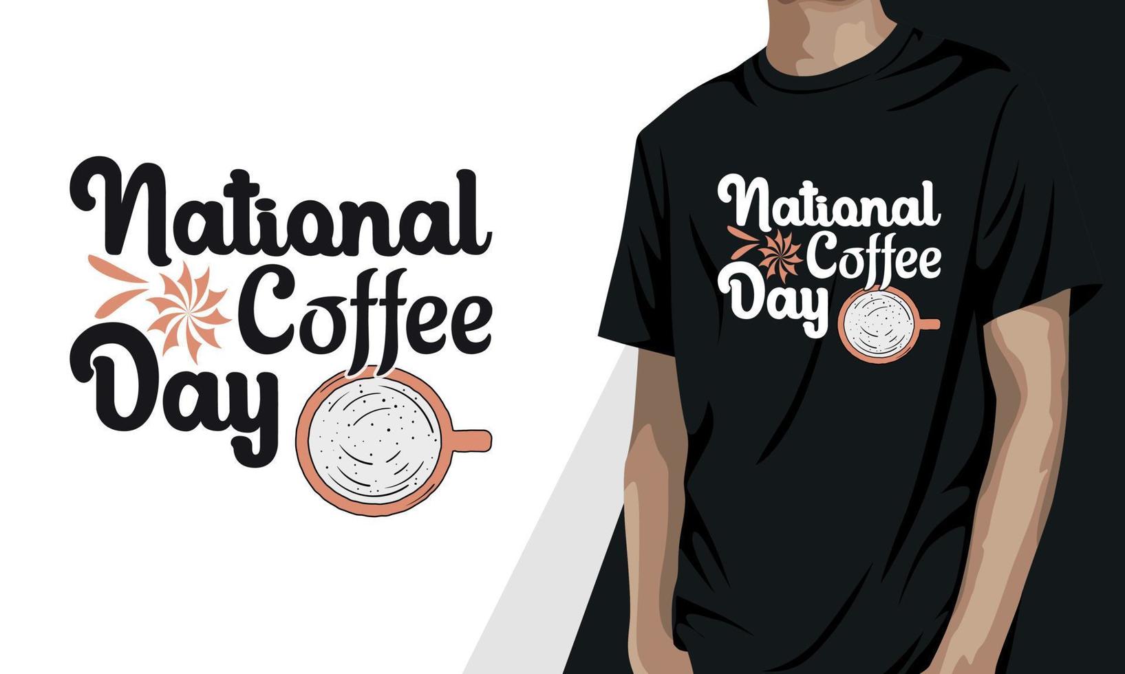 dia nacional do café, design de camiseta de café vetor