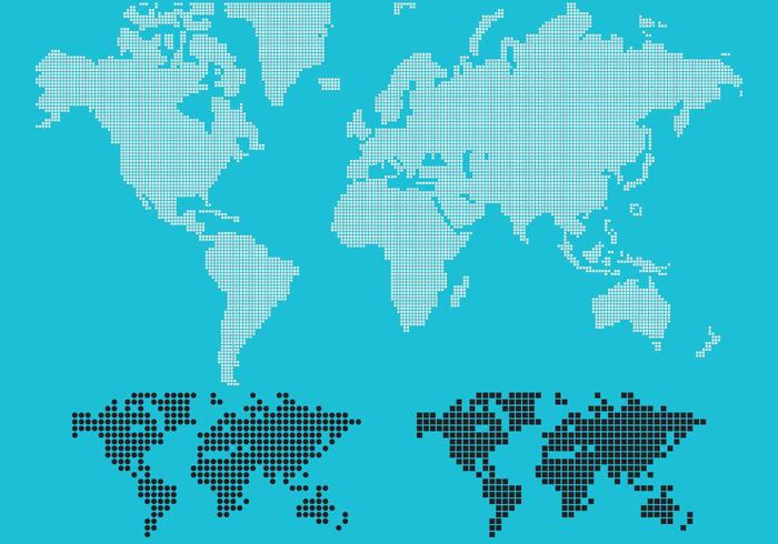 Vetor do mapa mundial pontilhado