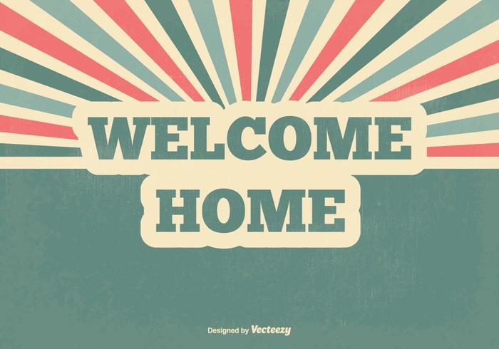 Retro welcome home vector illustration