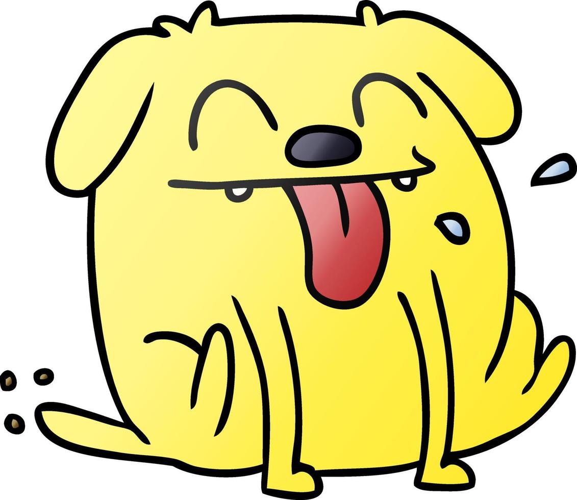 desenho de gradiente de cachorro kawaii fofo vetor