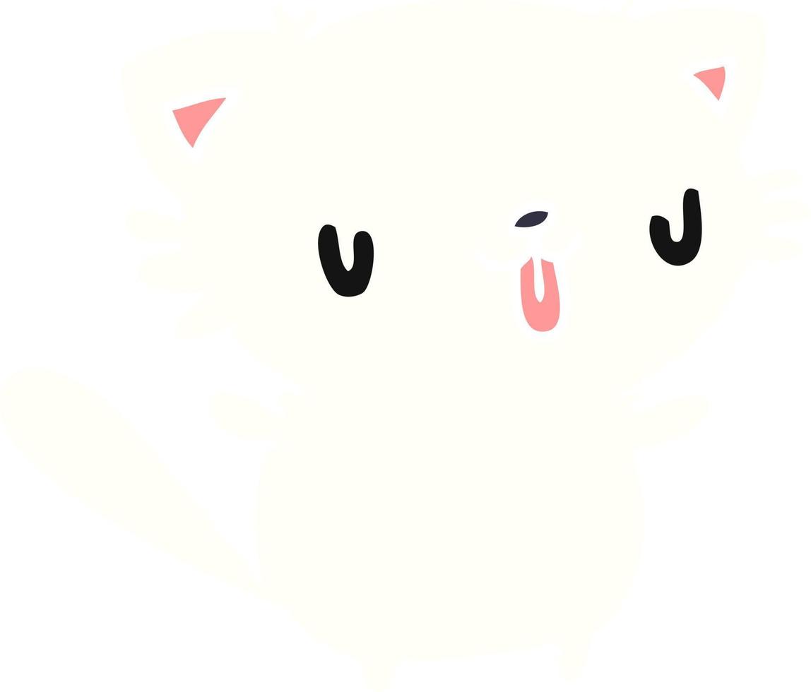 desenho de gato kawaii fofo vetor