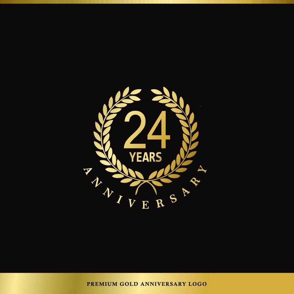 aniversário de logotipo de luxo 24 anos usado para hotel, spa, restaurante, vip, moda e identidade de marca premium. vetor