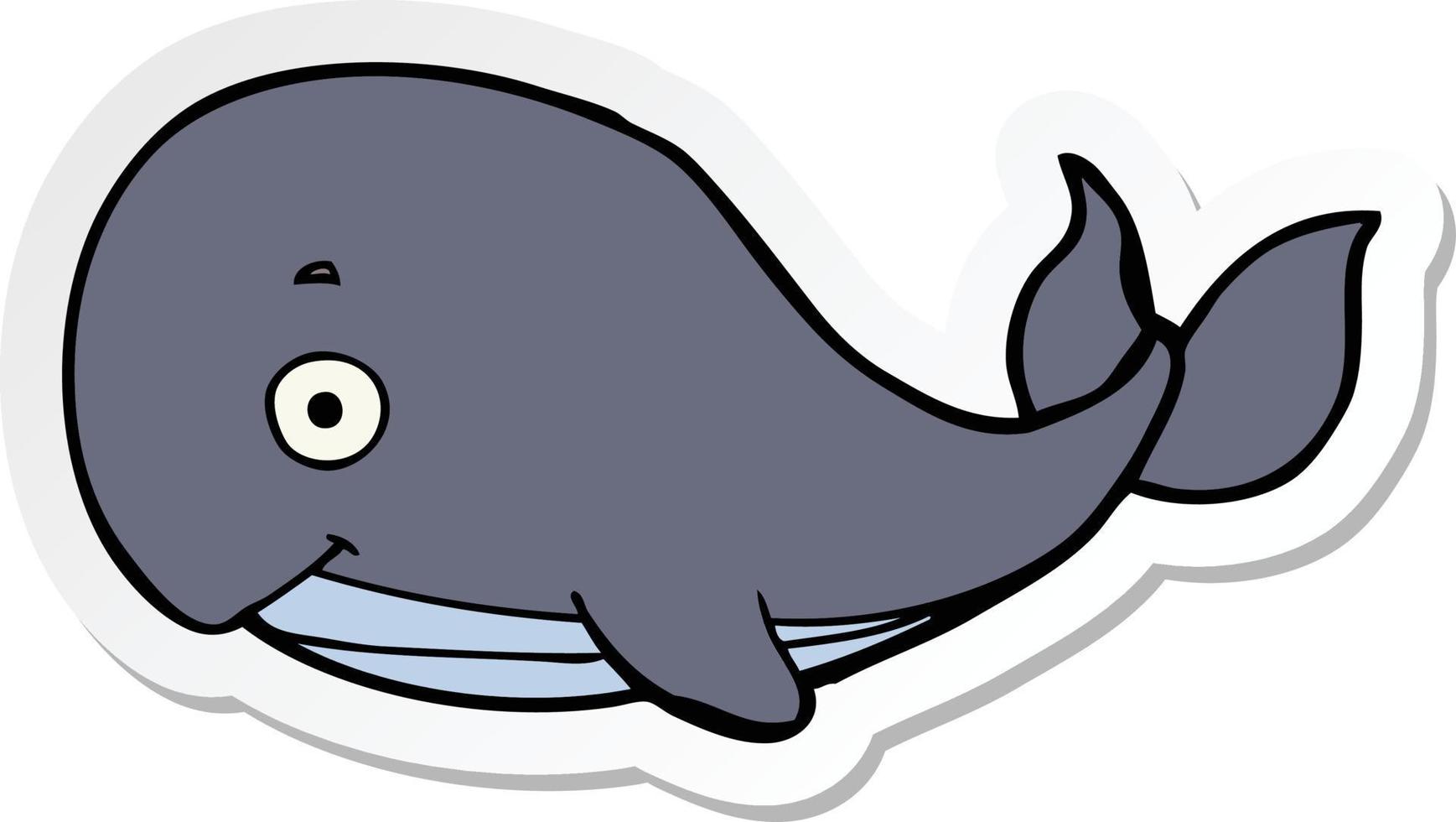 adesivo de uma baleia de desenho animado vetor