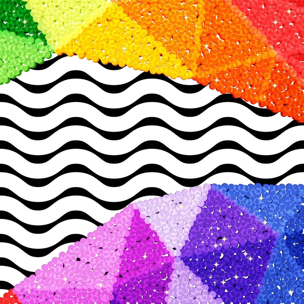 borda de lantejoulas glitter em um fundo chevron, padrão de celebração de férias para cartões festivos, banners, cartazes. vetor