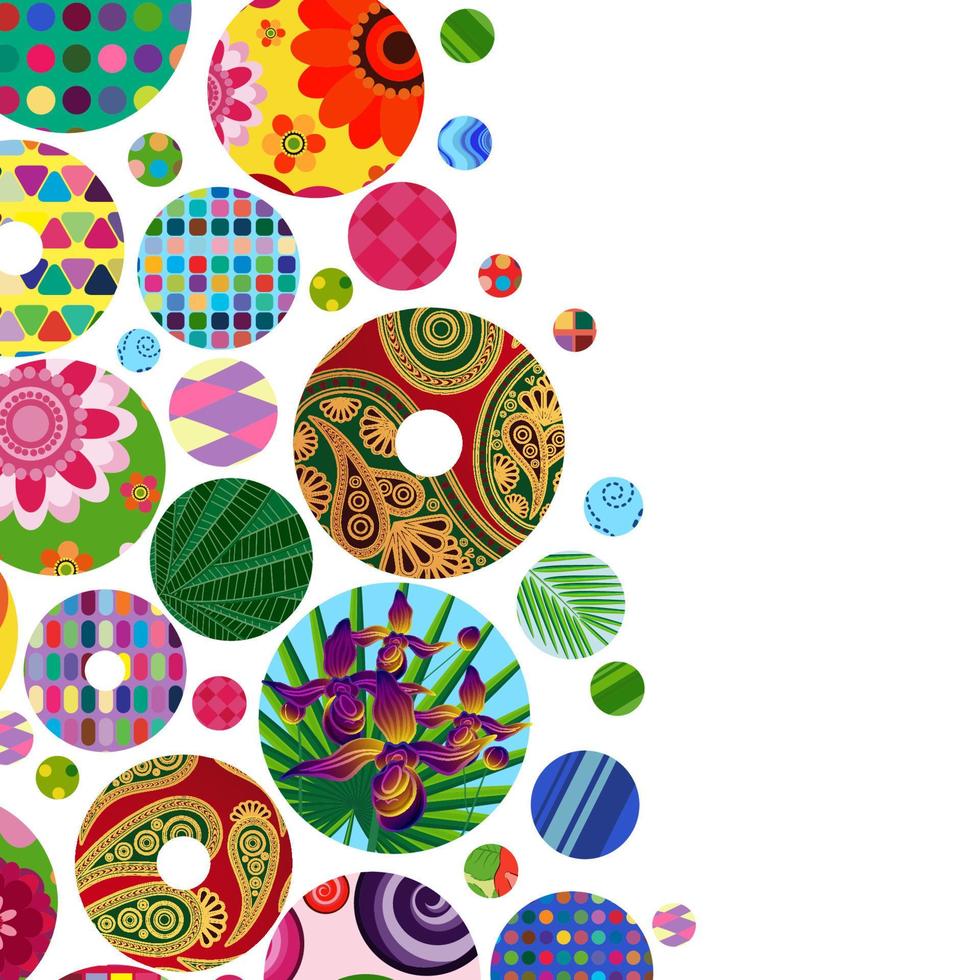 fundo brilhante abstrato multicolorido com círculos ornamentais. elementos para o projeto. eps10. vetor