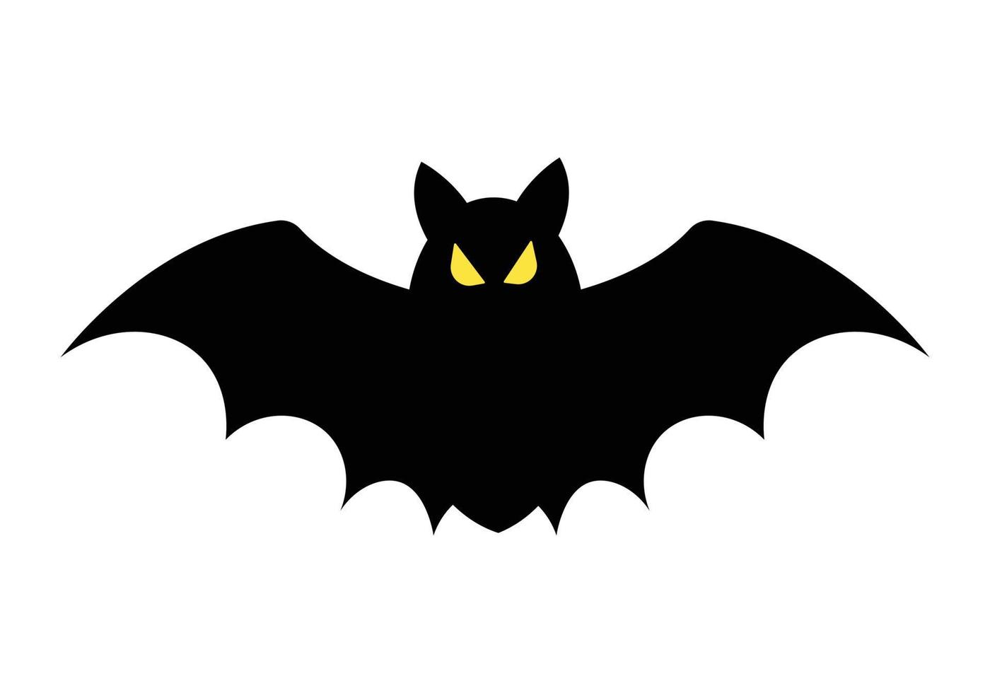 clipart de ícone de morcego preto sobre fundo branco liso isolado vetor