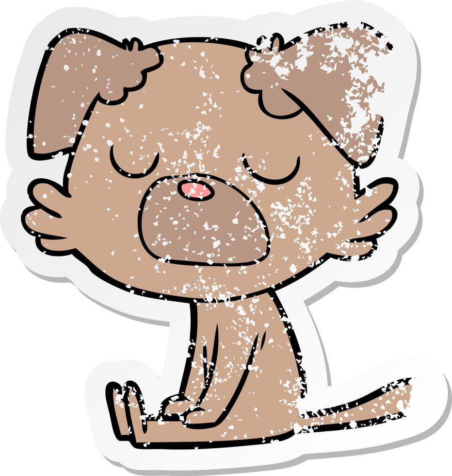 vinheta angustiada de um cachorro de desenho animado vetor