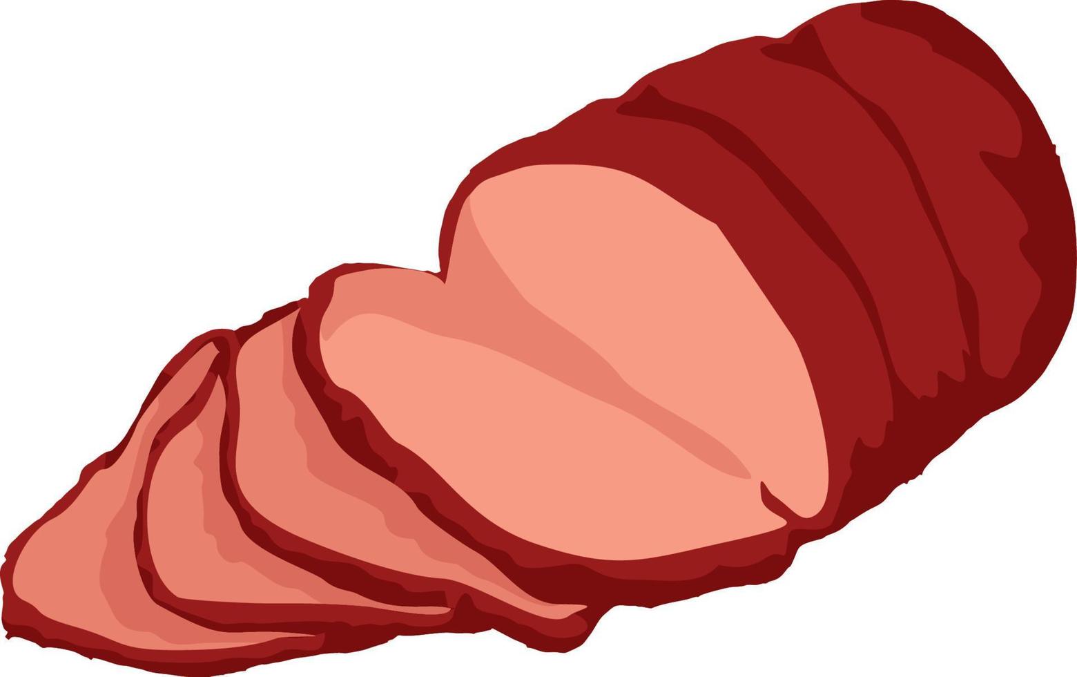 carne assada. carne de bacon fatiada vetor