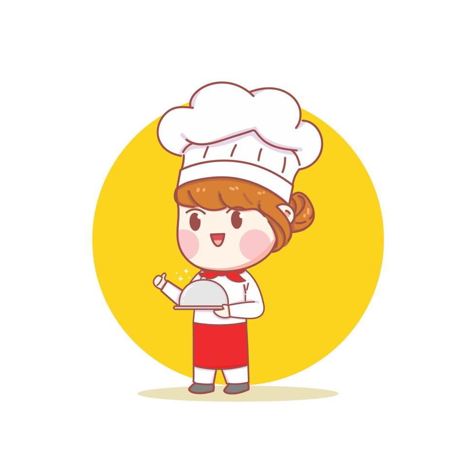 ilustração de arte de chef fofo vetor