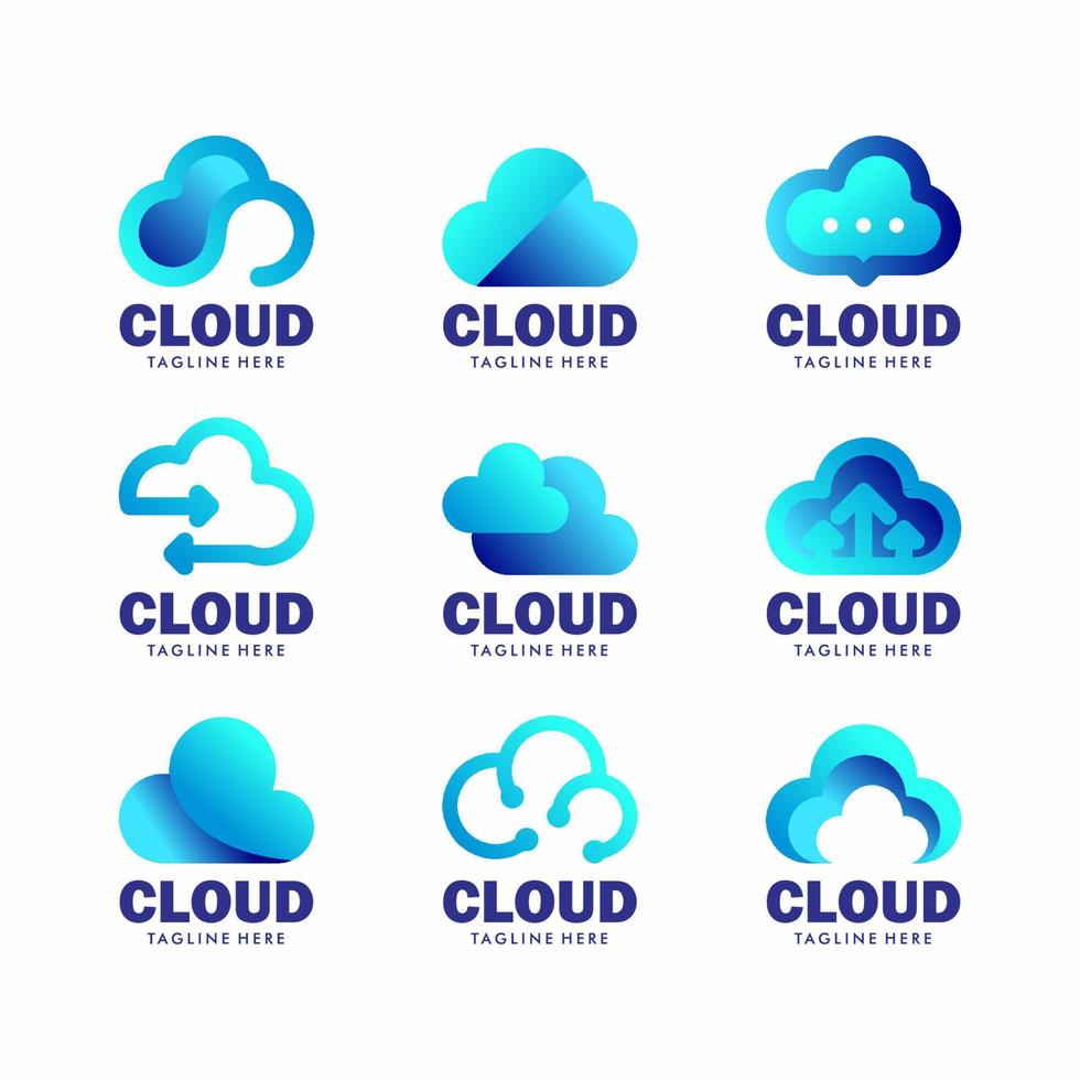 modelo de empresa de conceito de logotipo de nuvem vetor
