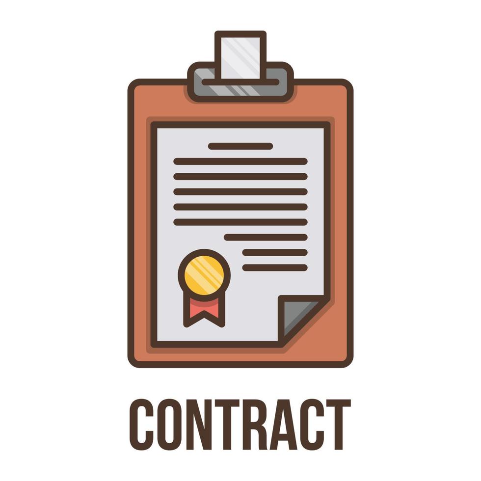 ícone de vetor de contrato