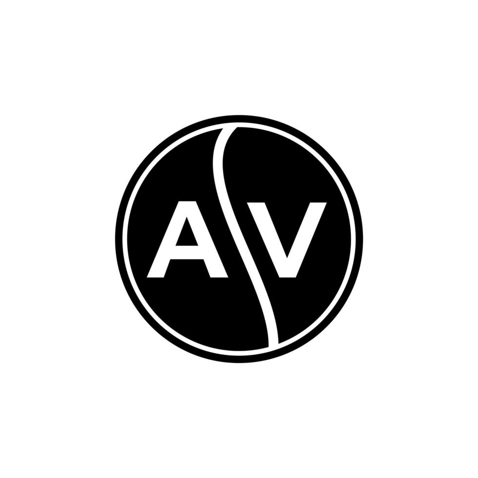 design de logotipo de carta av em fundo preto. conceito de logotipo de carta de círculo criativo av. design de letra av. vetor