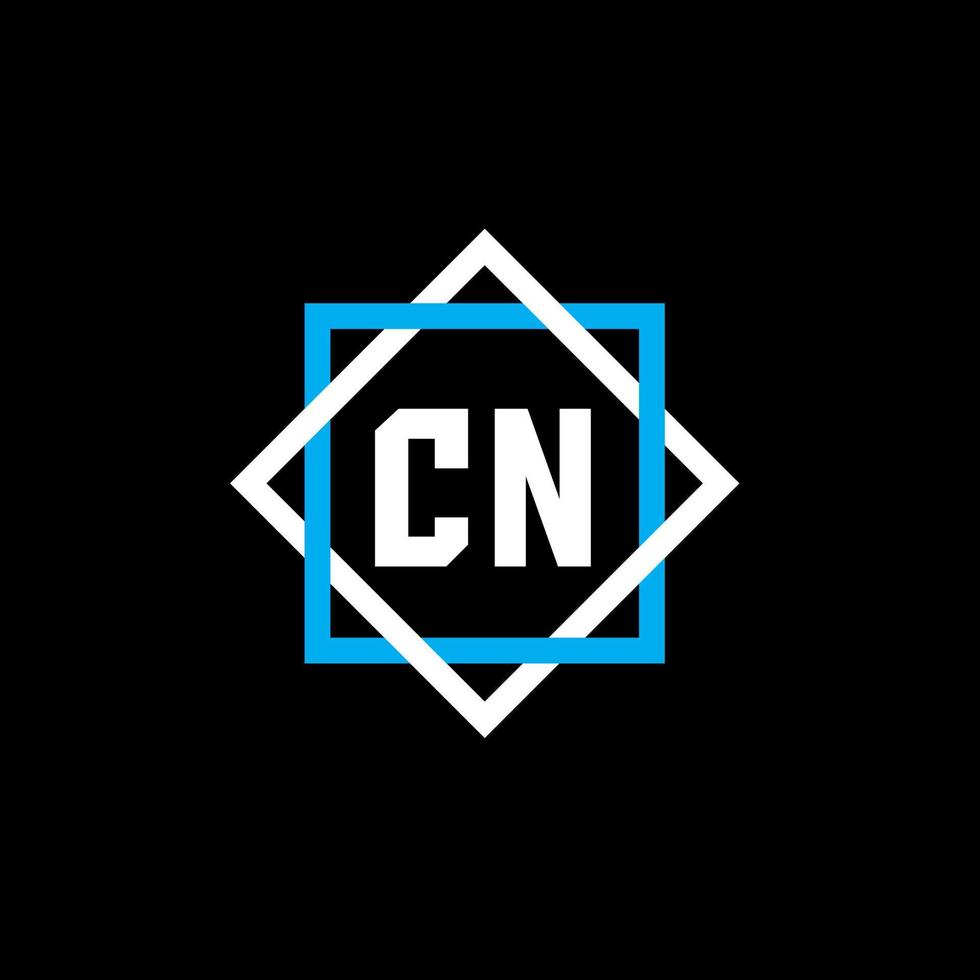 design de logotipo de carta cn em fundo preto. cn conceito de logotipo de carta de círculo criativo. design de letra cn. vetor